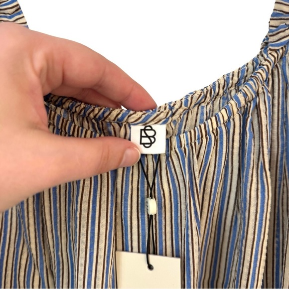 Beck Snodergaard NWT Small Alohi Adeline Sheer Striped Dress Ruffle Sundress - Picture 7 of 15